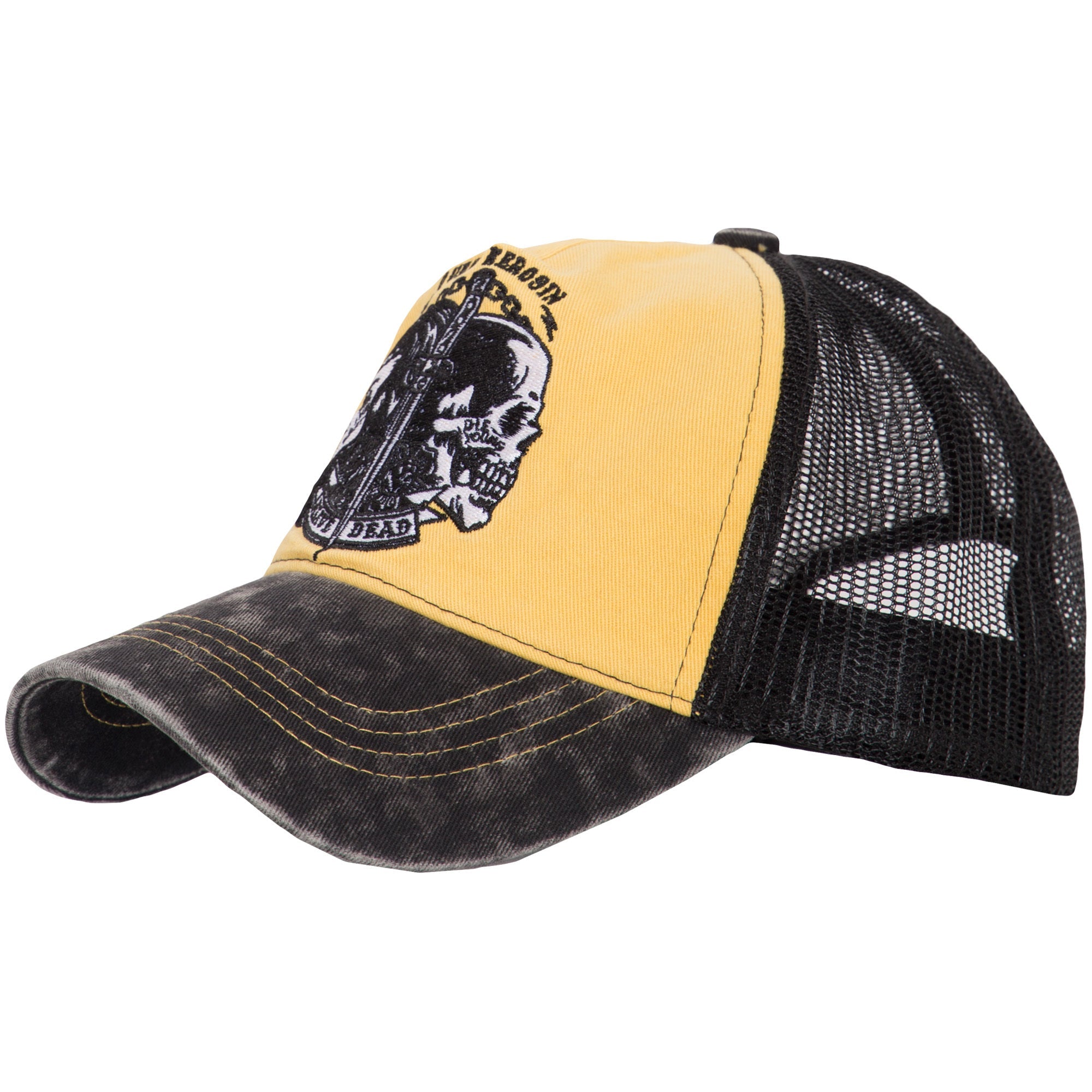 Queen Kerosin - Trucker Cap in Vintage Waschung »Alive Dead«