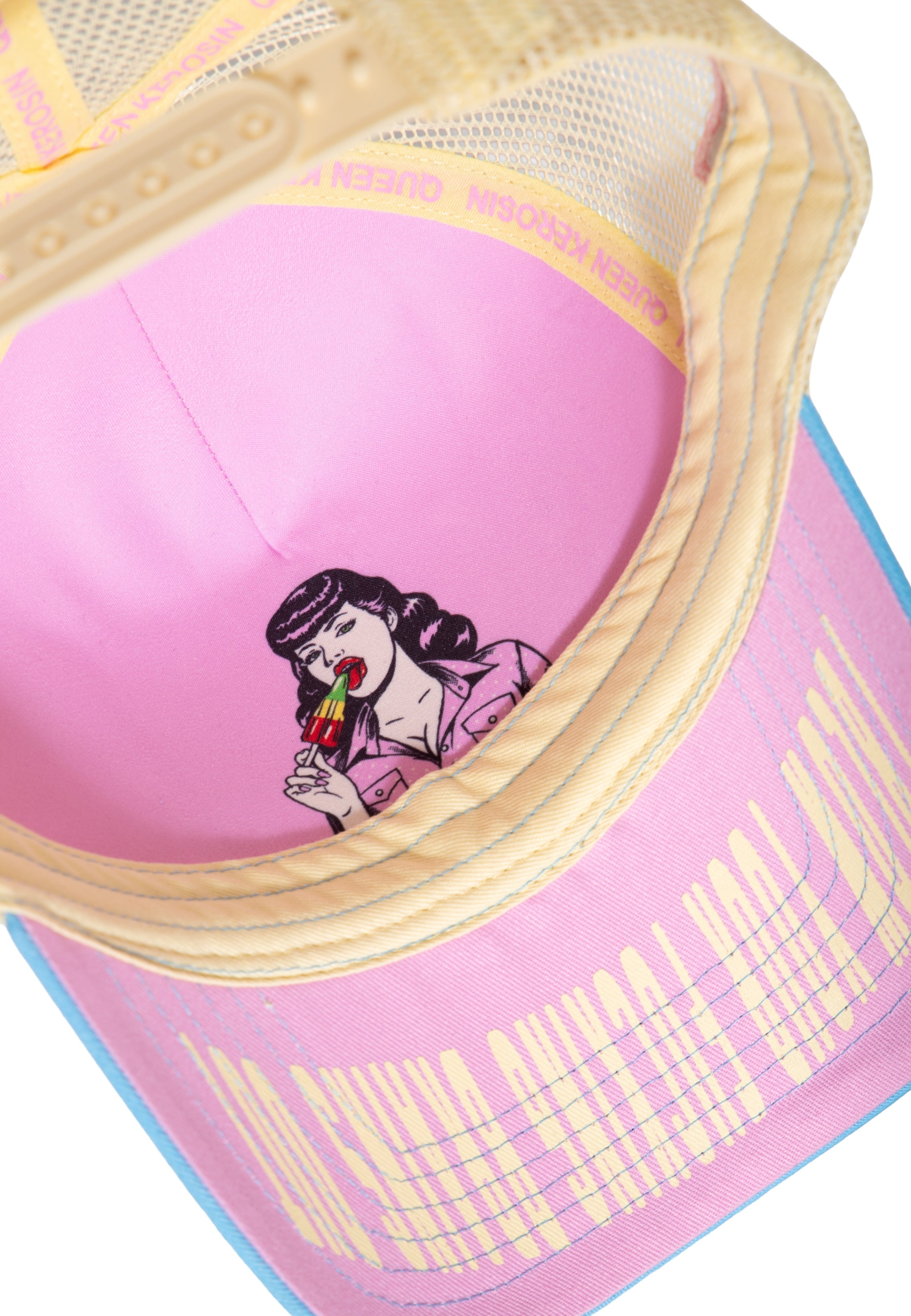 Trucker Cap 'Man Eater' in Rosa Trucker Cap von Queen Kerosin