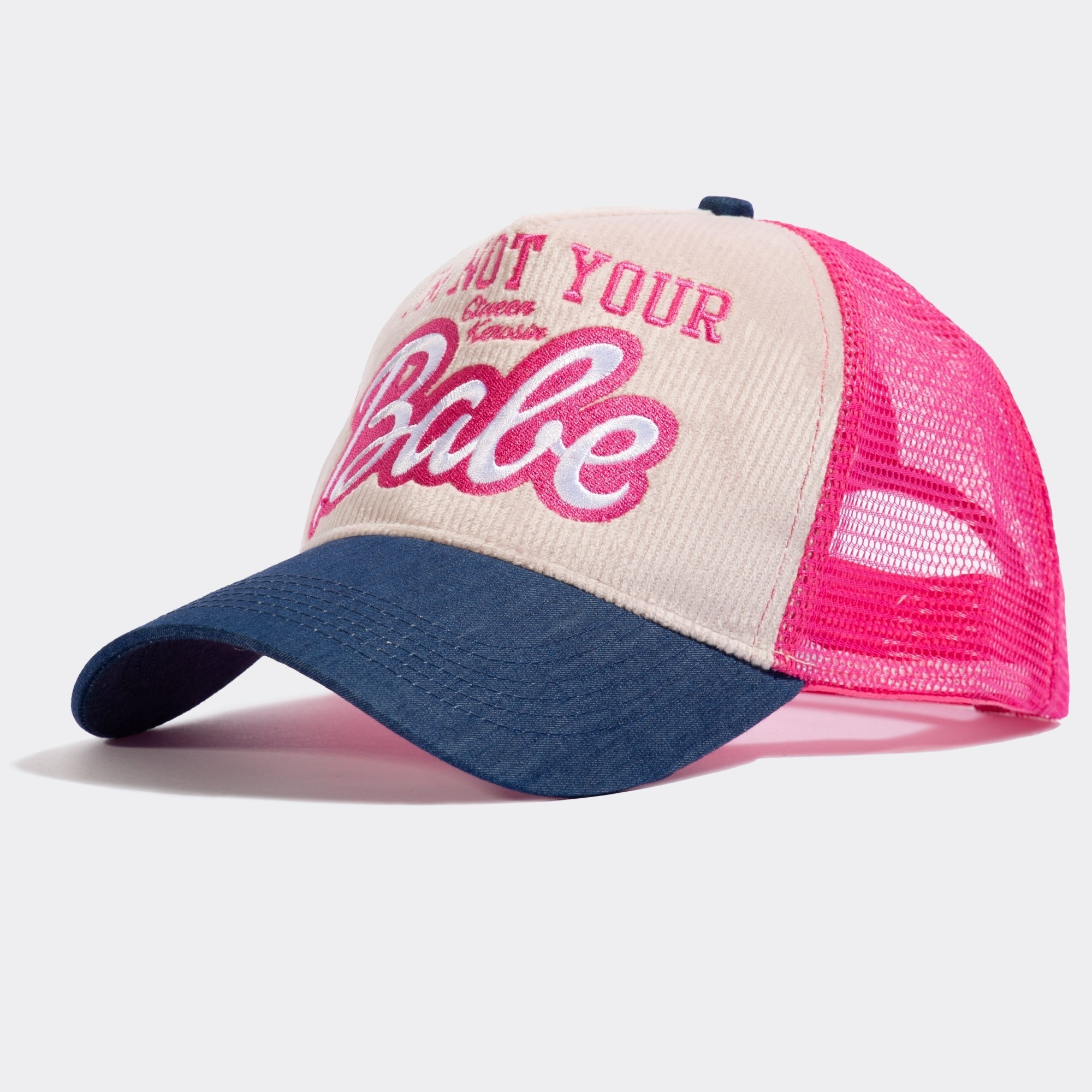 Queen Kerosin - Trucker Cap mit Cord - Front «Not Your Babe»