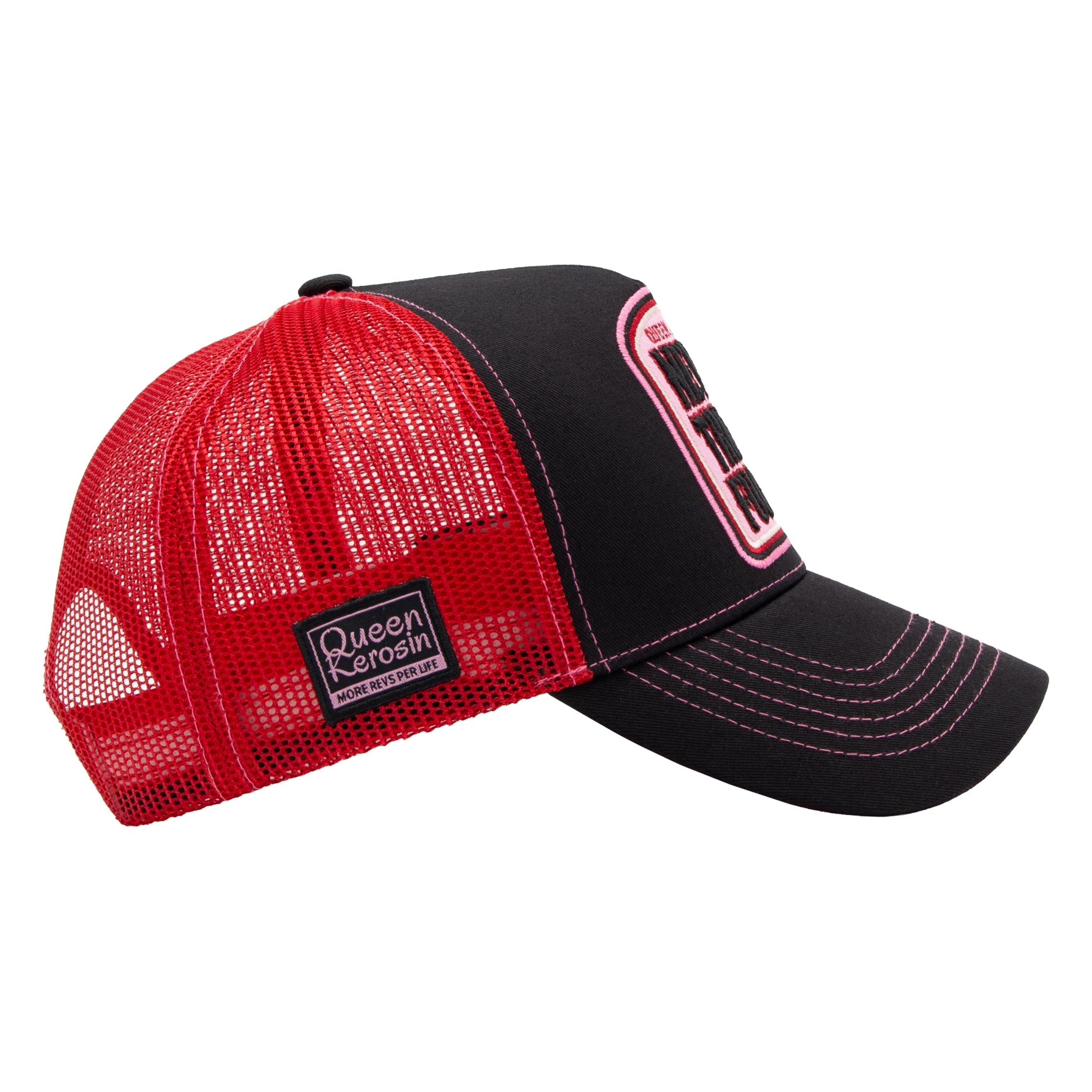 Trucker Cap 'Never Trust A Fucker' in Schwarz Rot Trucker Cap von Queen Kerosin