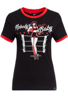 Queen Kerosin - Vintage Contrast T-Shirt «Nobody`s Baby»