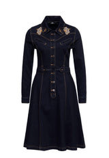 Western Denim Swing Kleid Kleider von Queen Kerosin