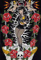 Queen Kerosin - Wide Fit T-Shirt aus reiner Baumwolle mit Prints «Holy Rebel»