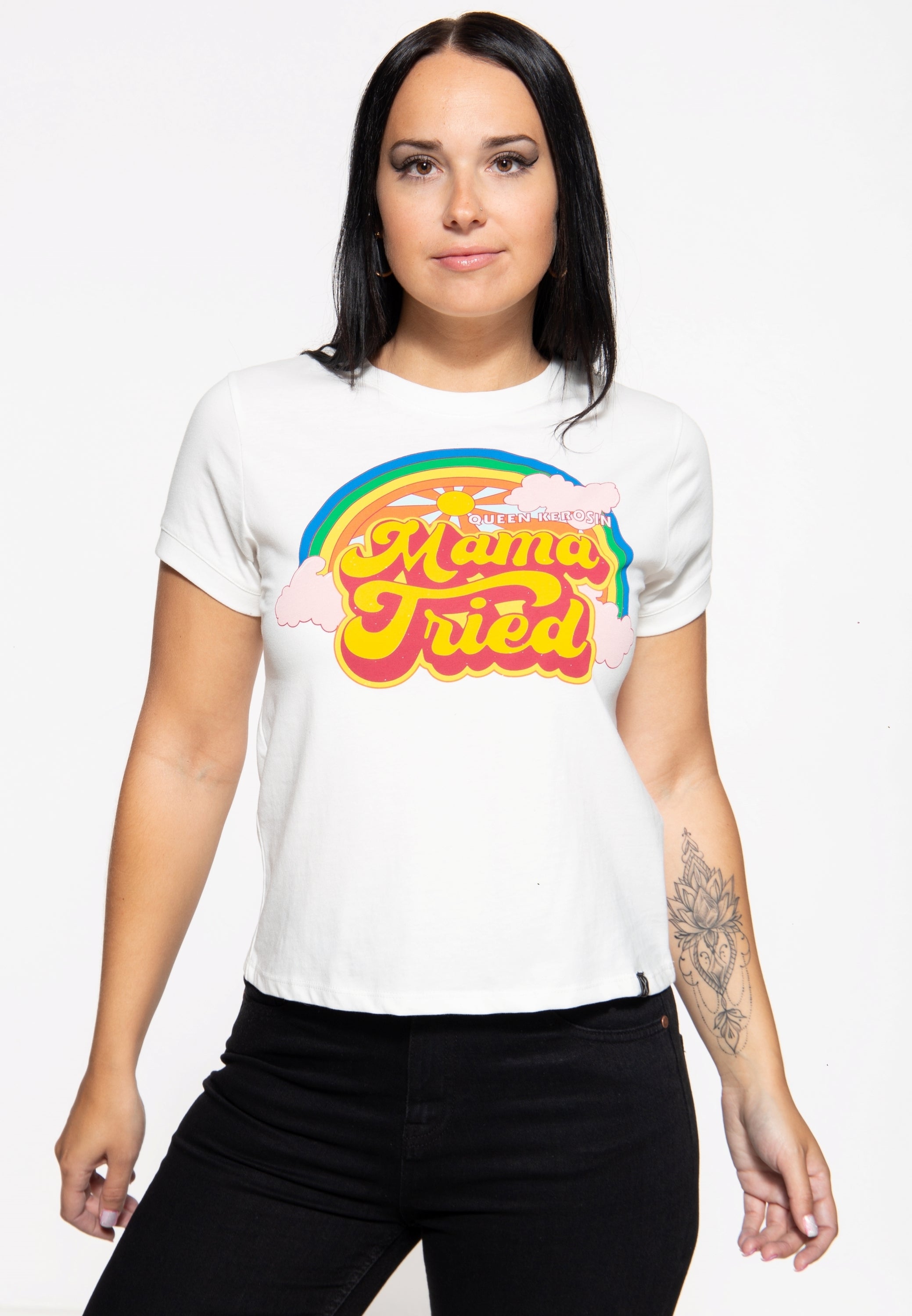 Queen Kerosin - Wide Fit T-Shirt «Mama Tried»