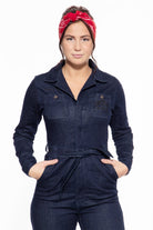 Queen Kerosin - Workwear Jeansoverall mit Brusttaschen und coolen Stickereien