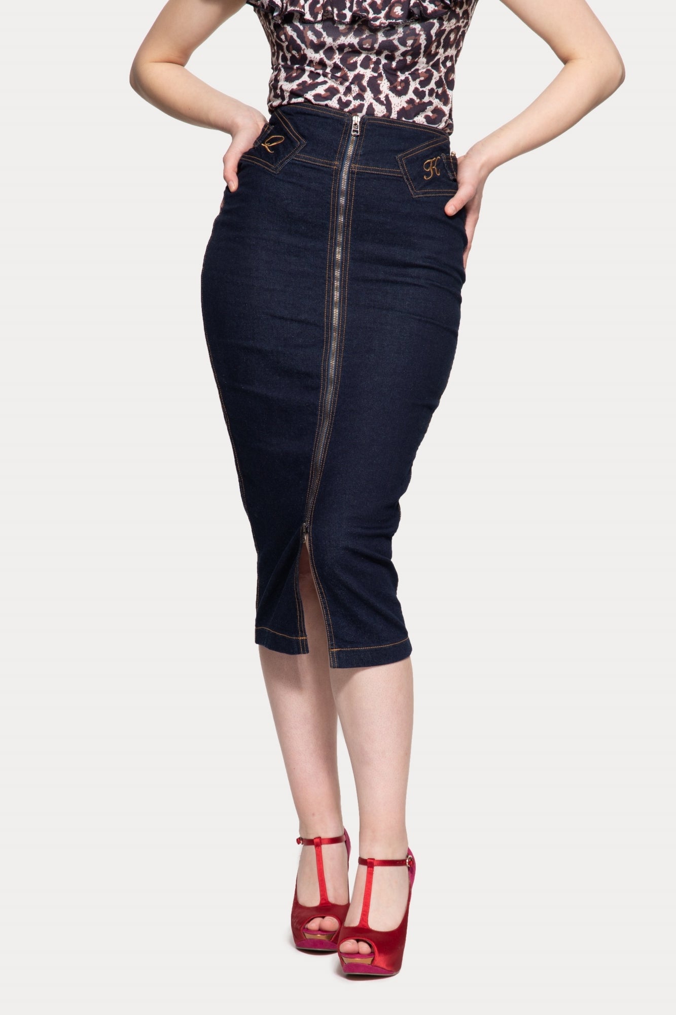 Queen Kerosin - Workwear Jeansrock