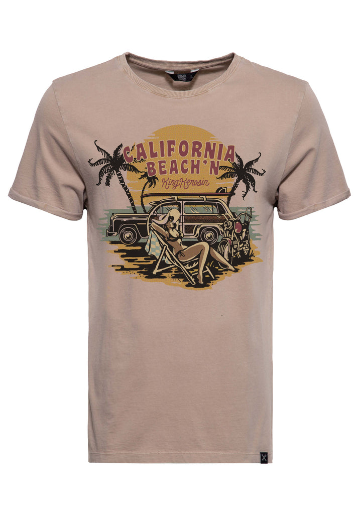 Queen Kerosin Acid Wash T-Shirt «California Beach'n»