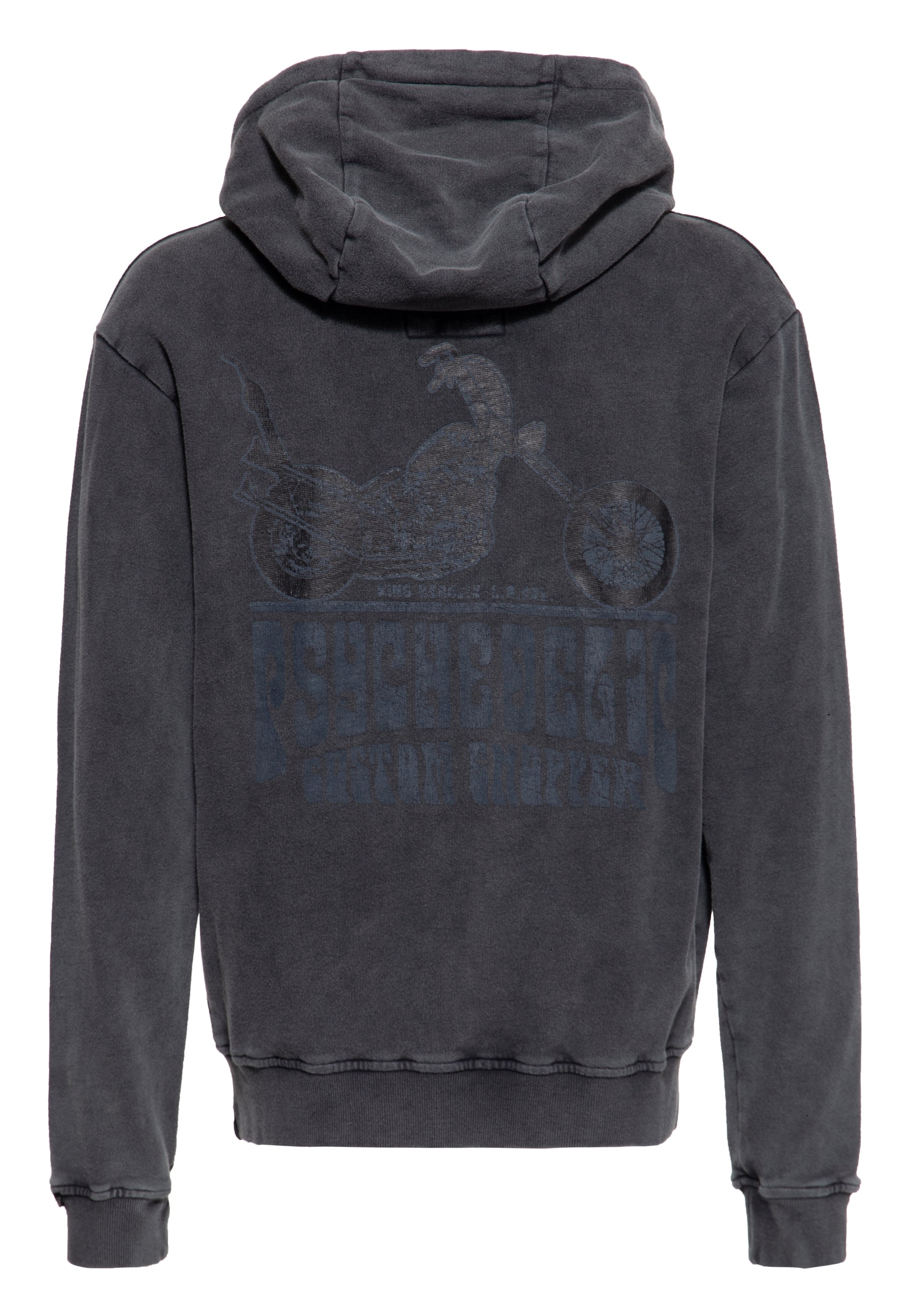 King Kerosin - Acid washed Zip Hoodie «Psychedelic Custom Chopper»