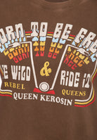 Queen Kerosin - Acidwash T-Shirt «Free Born»
