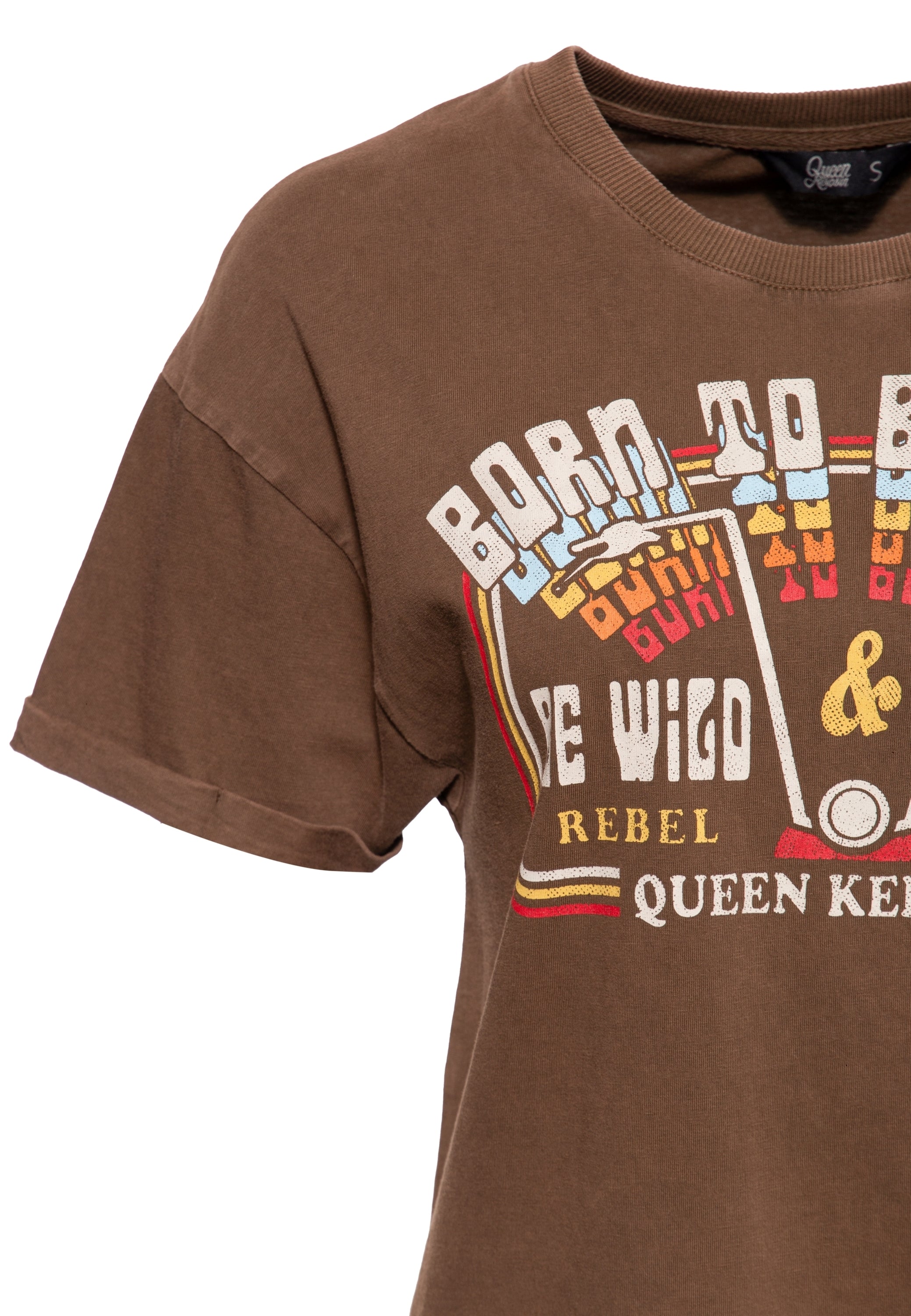 Queen Kerosin - Acidwash T-Shirt «Free Born»