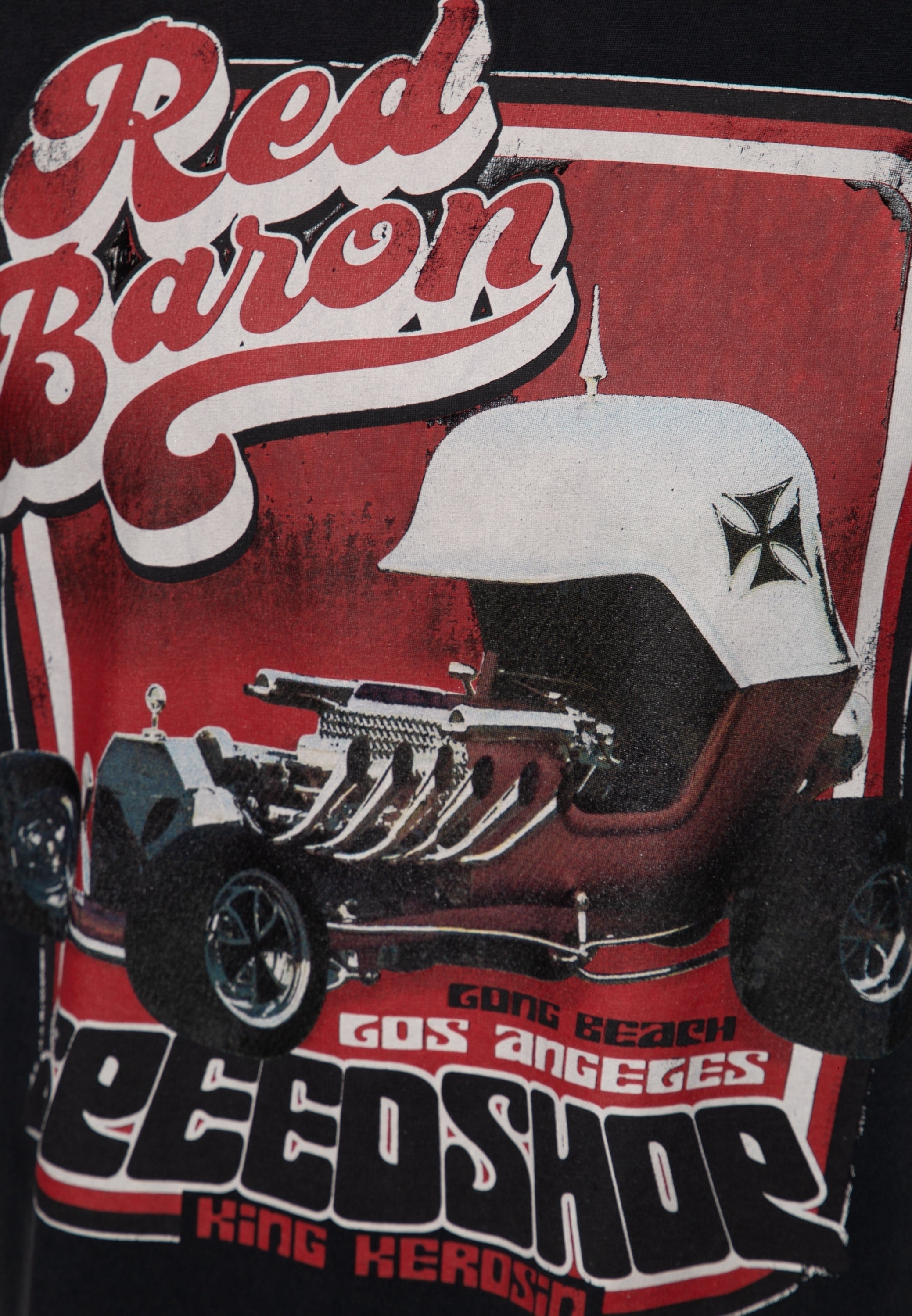 King Kerosin - Acidwash T-Shirt «Red Baron Long Beach»