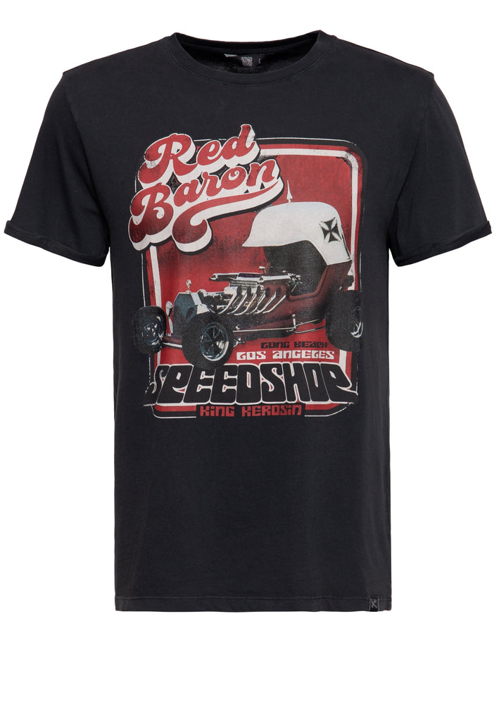 King Kerosin - Acidwash T-Shirt «Red Baron Long Beach»