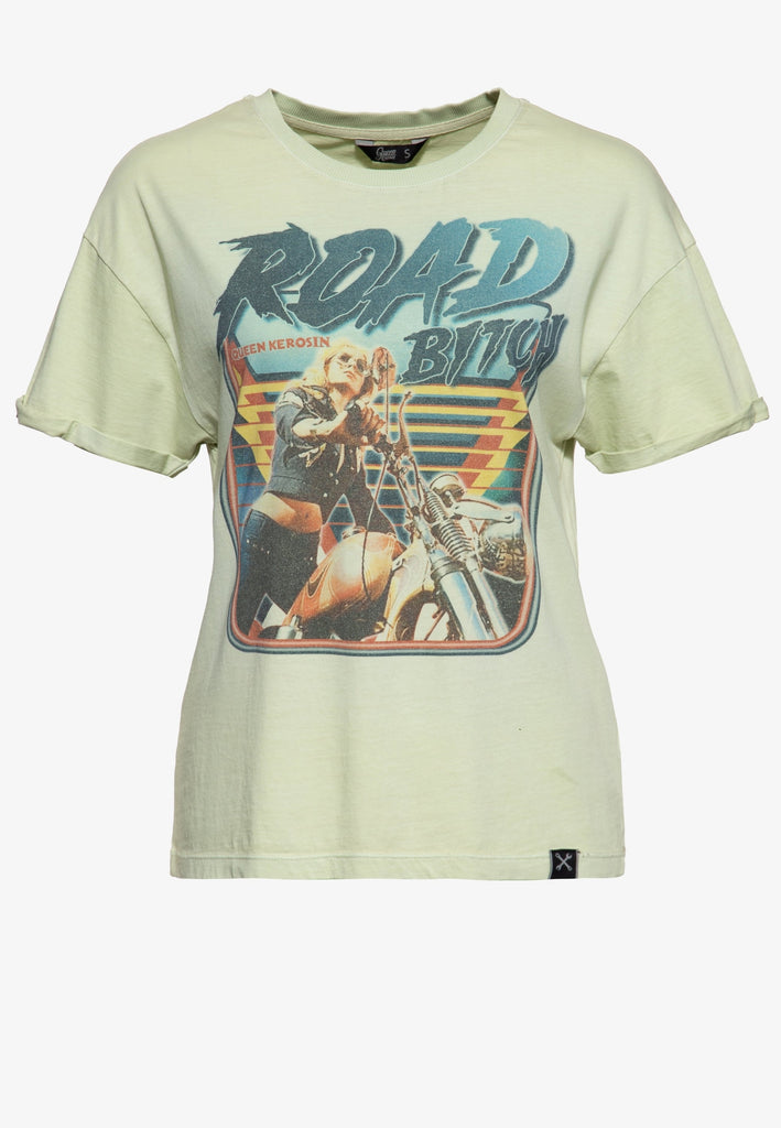 Queen Kerosin Acidwash T-Shirt «Road Queen»