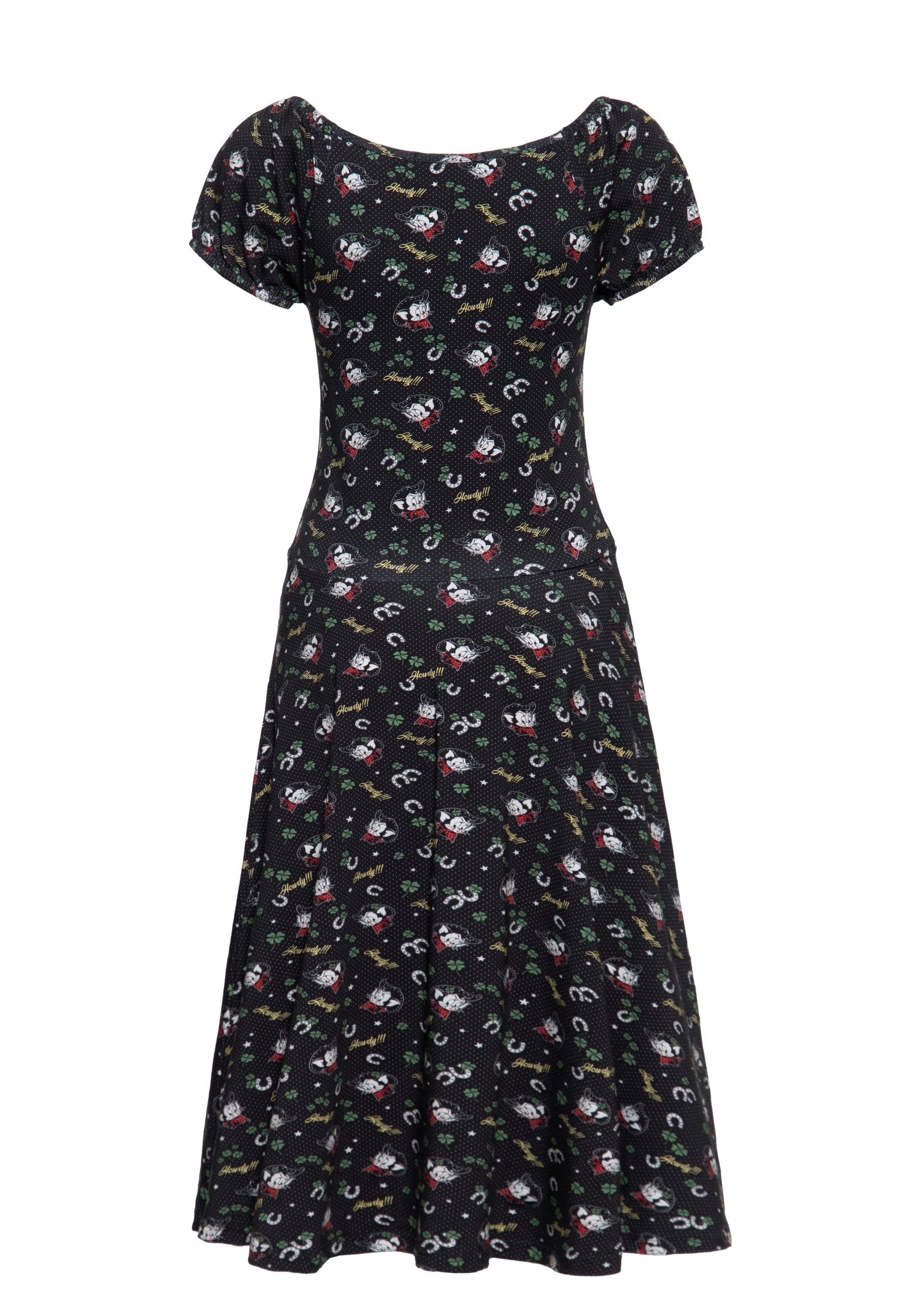 Queen Kerosin - Allover-Print Swingkleid «Howdy»