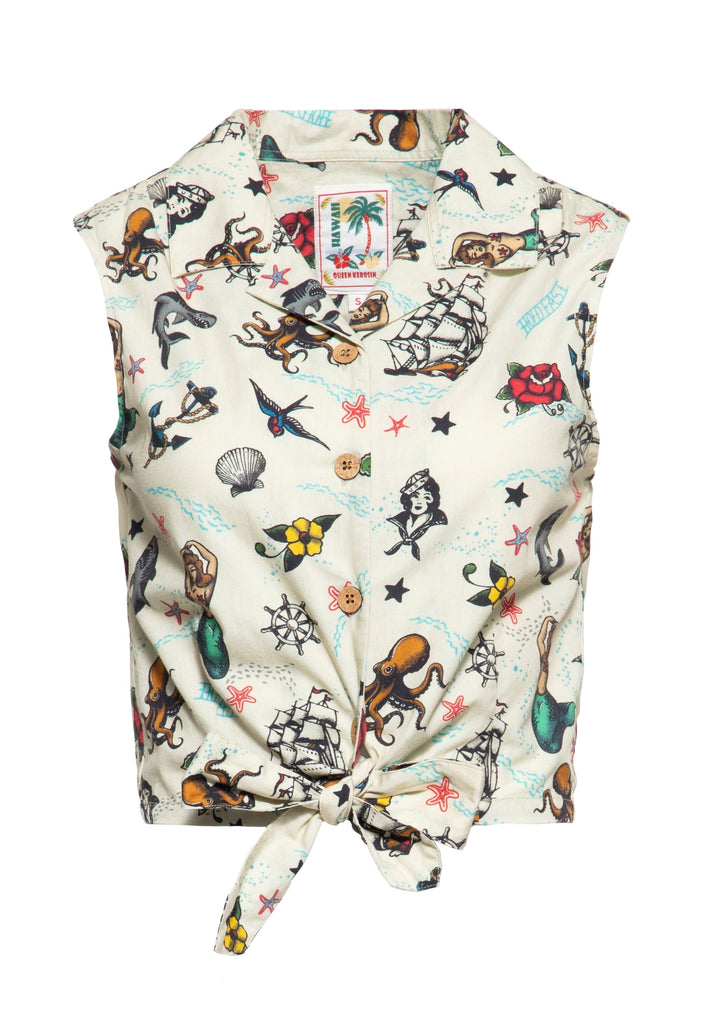 Queen Kerosin Ärmellose Bluse «organic cotton»