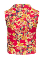 Queen Kerosin - Ärmellose Bluse zum Binden «Hawaii Red»