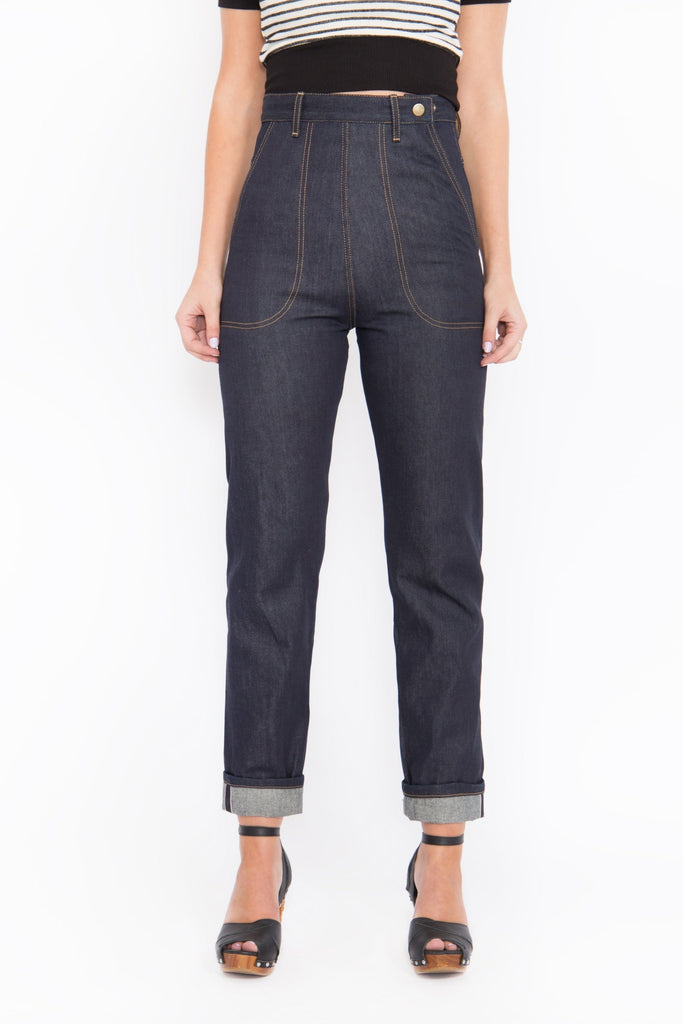 Queen Kerosin - Authentic Selvedge Jeans «Red Selvedge»