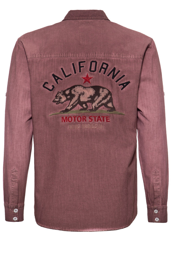 King Kerosin - Authentisches Langarmhemd «California Bear»