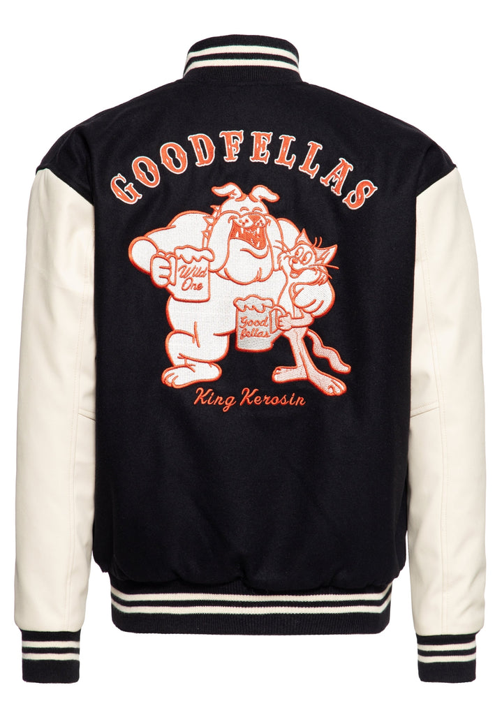 King Kerosin - Baseball Leder Jacke «Goodfellas Beer»