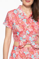 Queen Kerosin - Bluse mit tropischem Muster