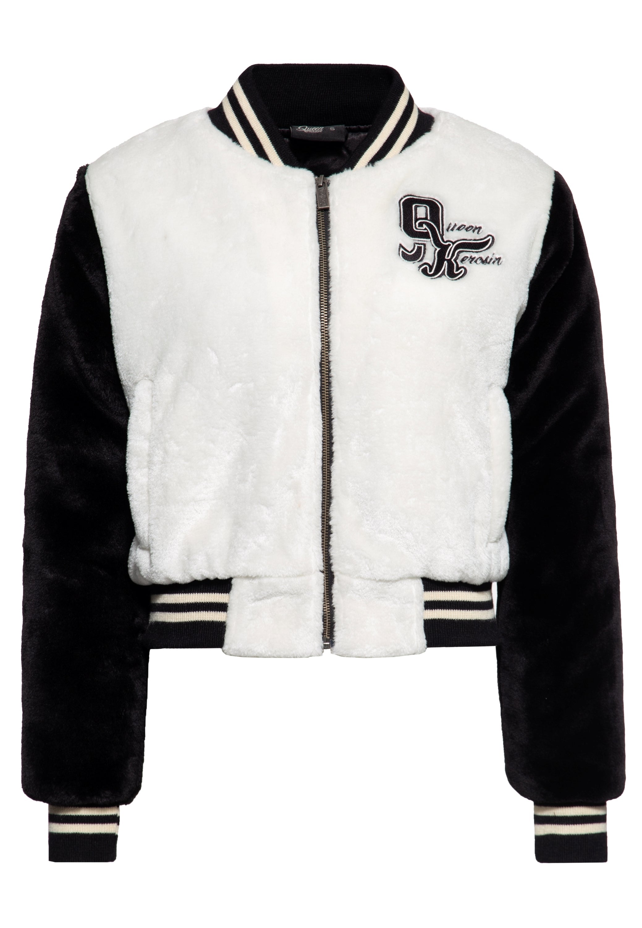 Queen Kerosin - College Fake-Fur Jacke «Wild Cats»