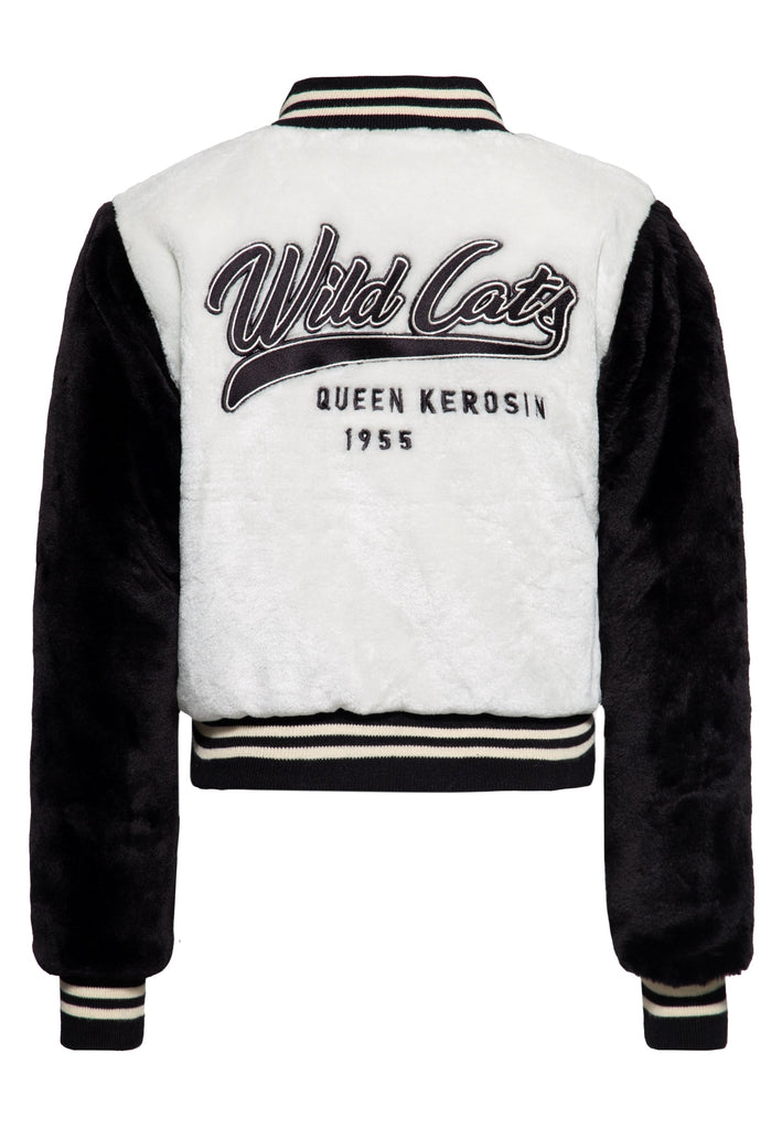 Queen Kerosin College Fake-Fur Jacke «Wild Cats»