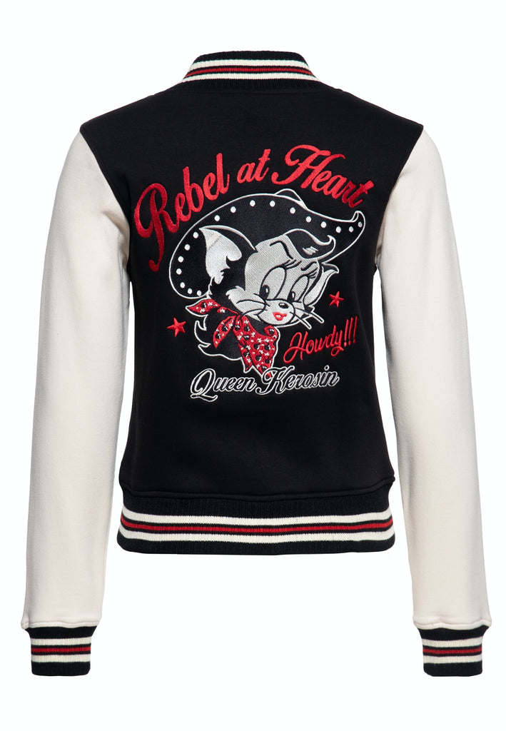 Queen Kerosin - College Sweatjacke «Rebel at Heart»