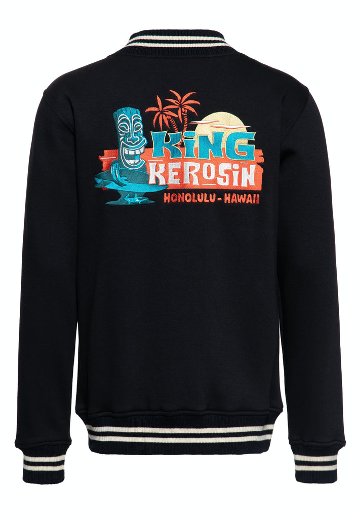 Queen Kerosin College Sweatjacke «Tiki Surfers»
