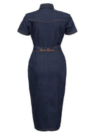 Queen Kerosin - Denim Bleistiftkleid in Vintage-Optik