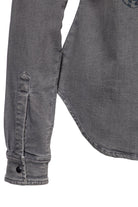 Queen Kerosin - Denim-Bluse mit legerem Waschungseffekt und Backprint