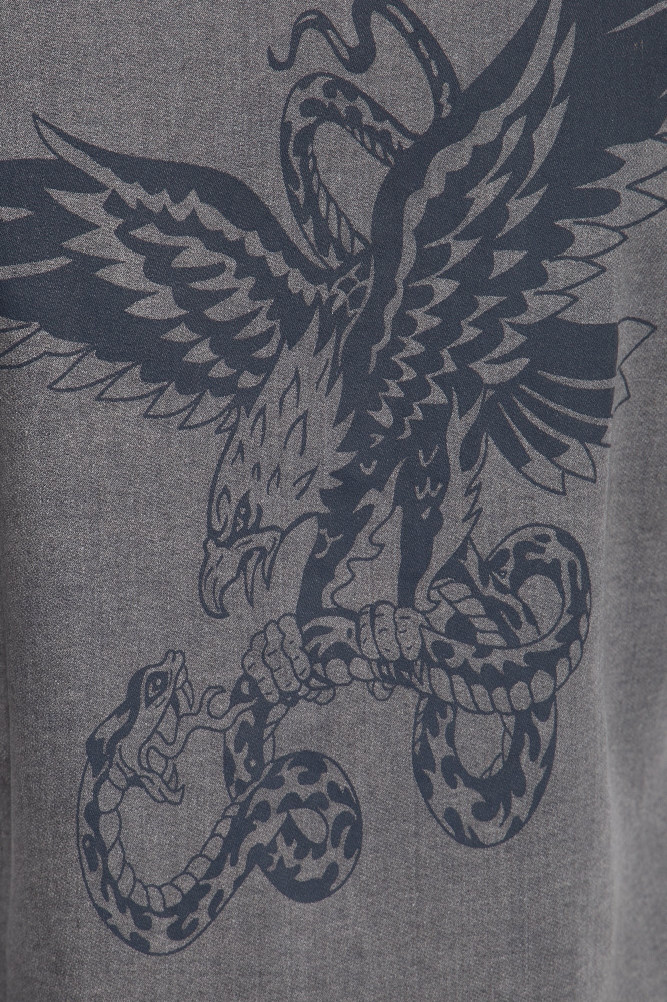 Queen Kerosin - Denim-Bluse mit legerem Waschungseffekt und Backprint