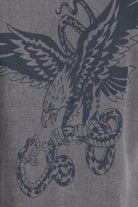 Queen Kerosin - Denim-Bluse mit legerem Waschungseffekt und Backprint