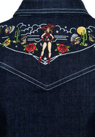 Queen Kerosin - Denim Jeansjacke im Western-Style