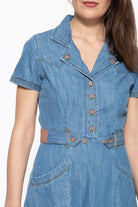 Queen Kerosin - Denim Kleid im Westernlook