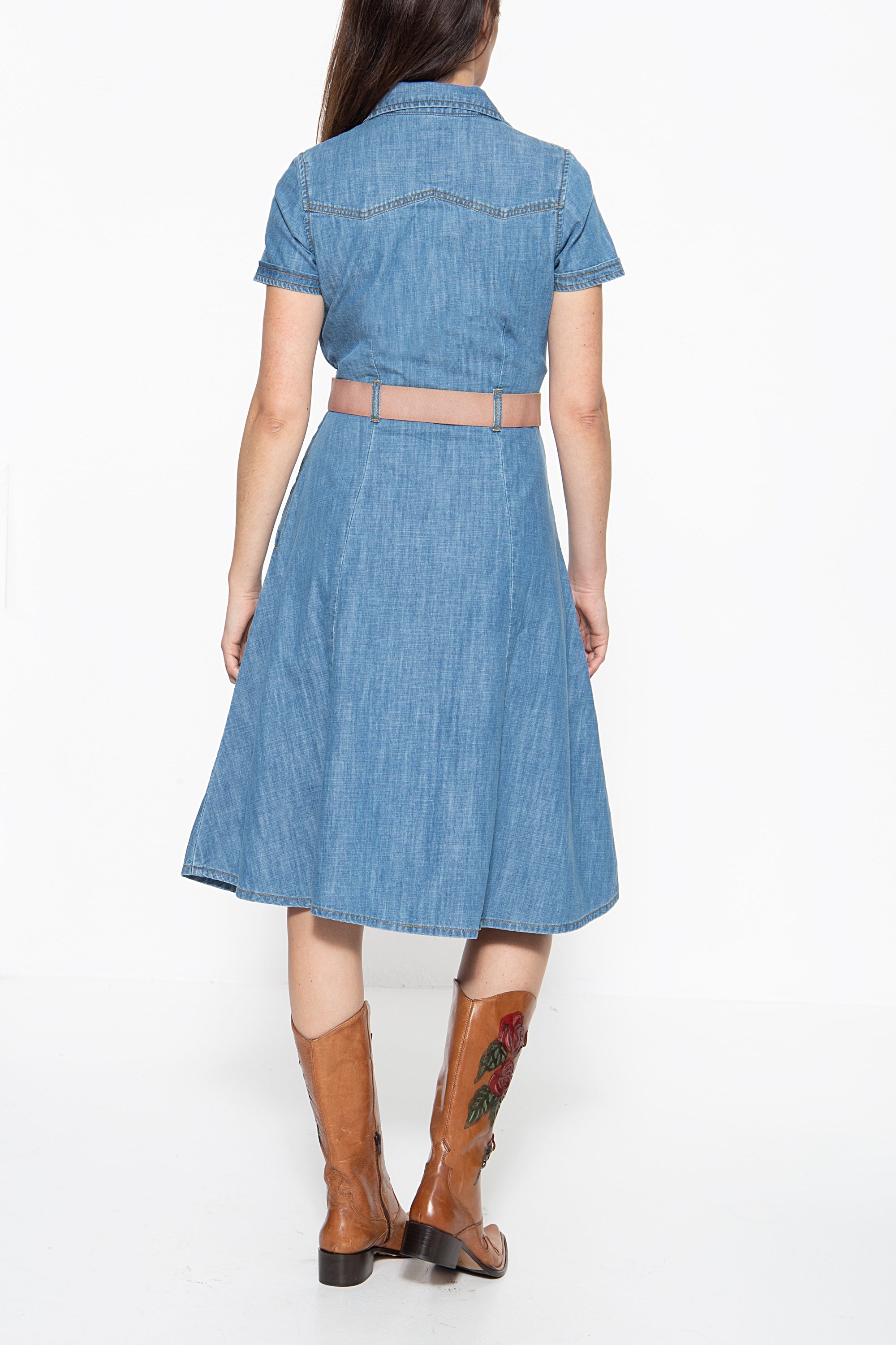 Queen Kerosin - Denim Kleid im Westernlook