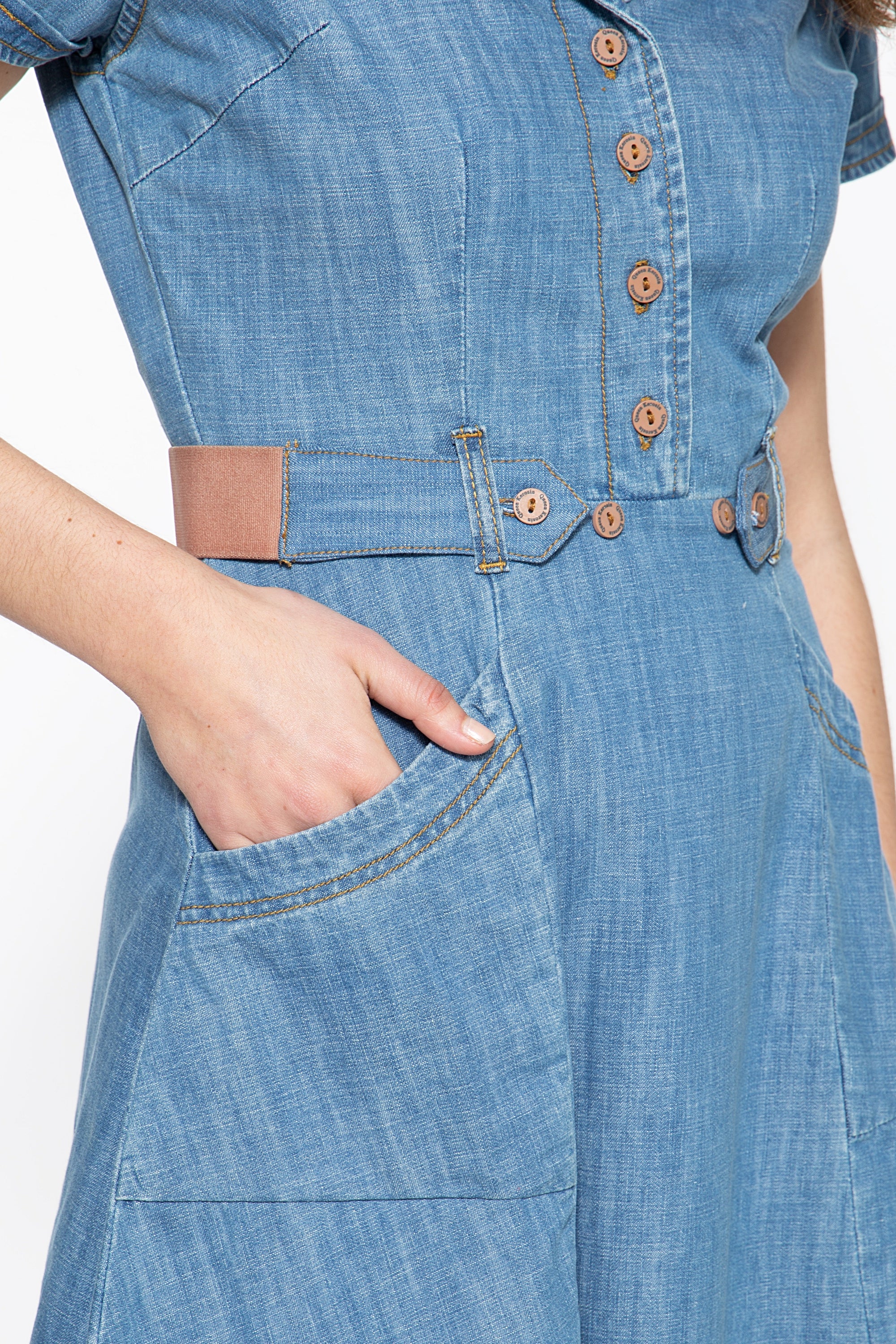 Queen Kerosin - Denim Kleid im Westernlook