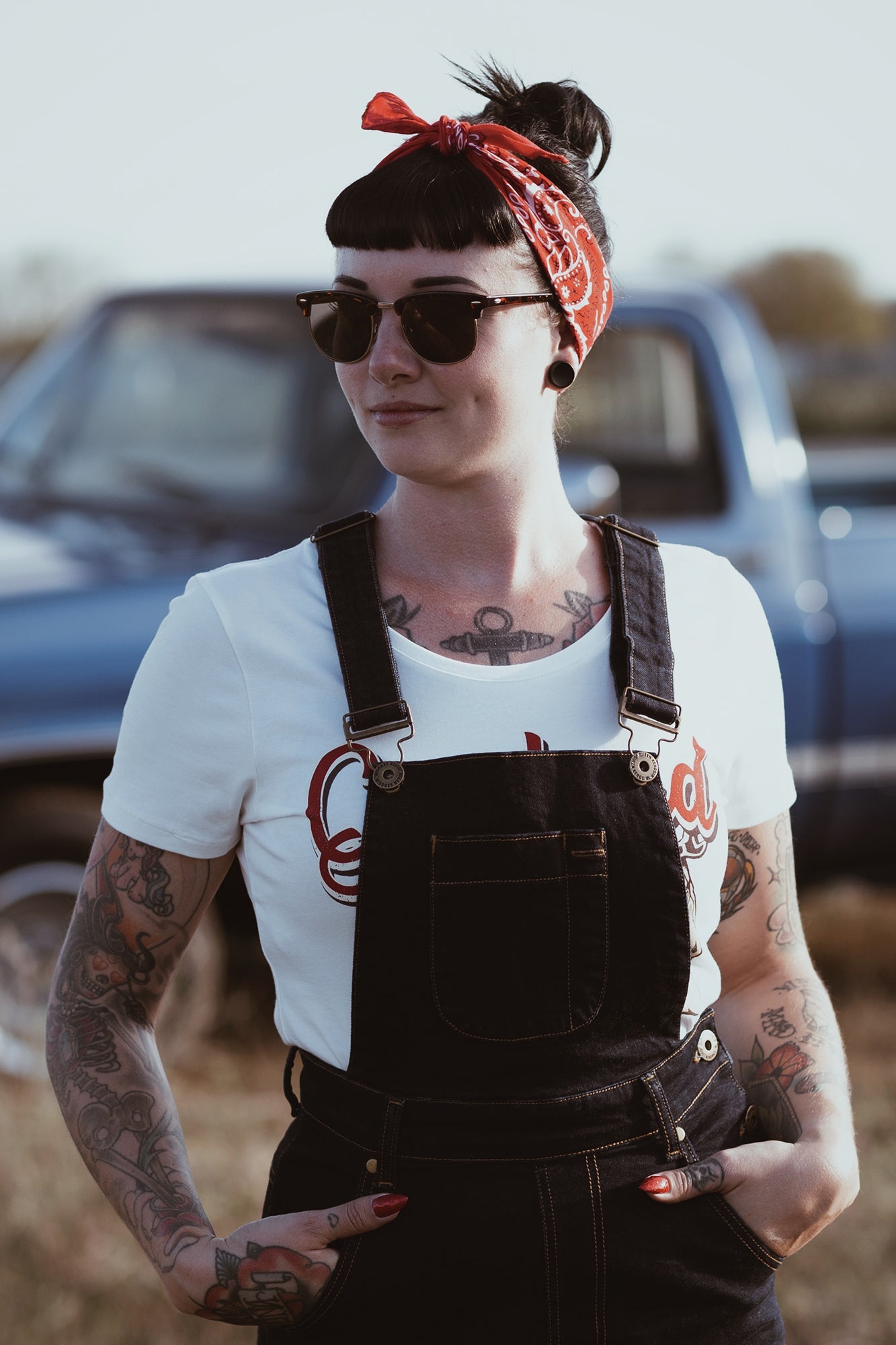Queen Kerosin - Denim Latz-Shorts