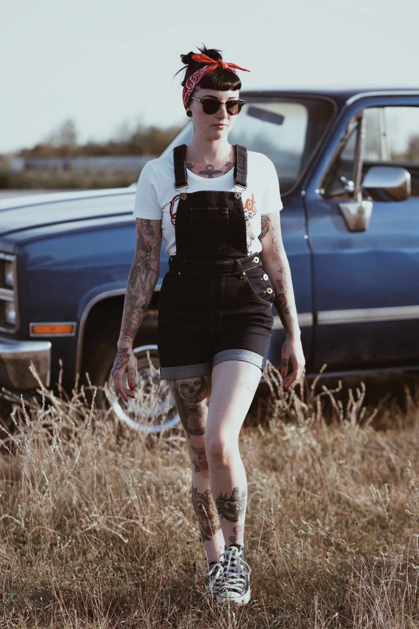 Queen Kerosin - Denim Latz-Shorts