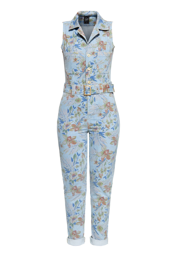 Queen Kerosin Denim Overall mit Allover-Print «Hawaii»