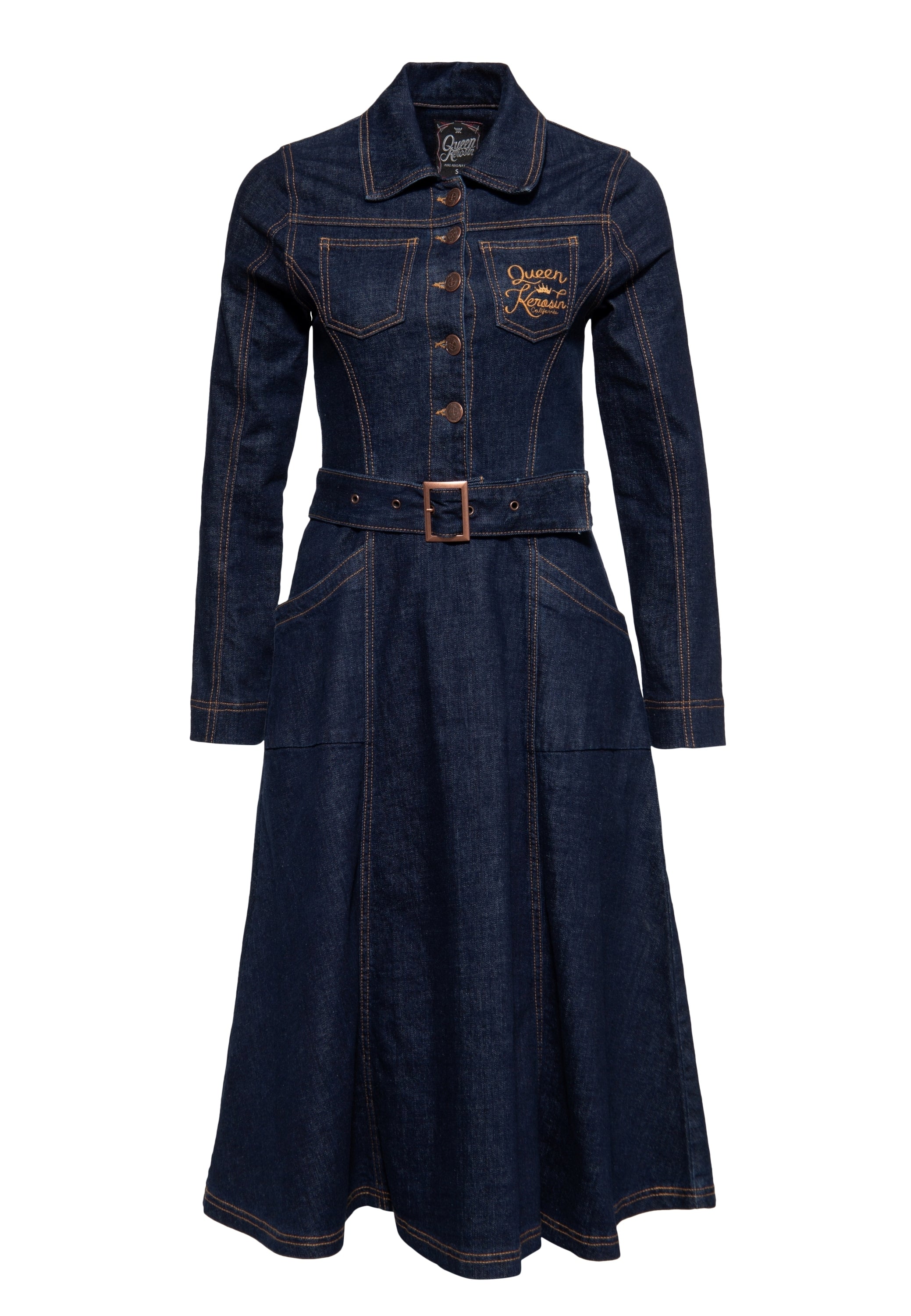 Queen Kerosin - Denim Swing-Dress «Q Crown»