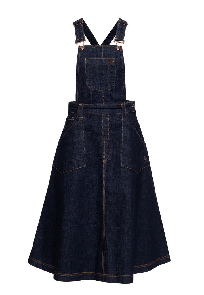 Queen Kerosin Denim Swing Latz-Kleid
