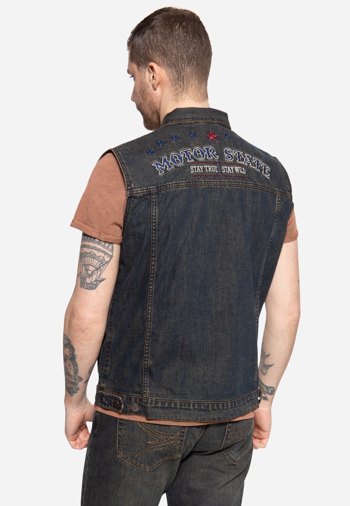 King Kerosin - Denim Weste «Motor State»