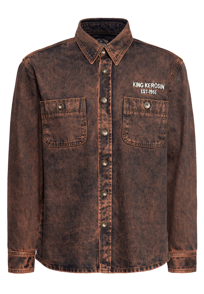 Queen Kerosin Denim Worker Hemd Tint Washed