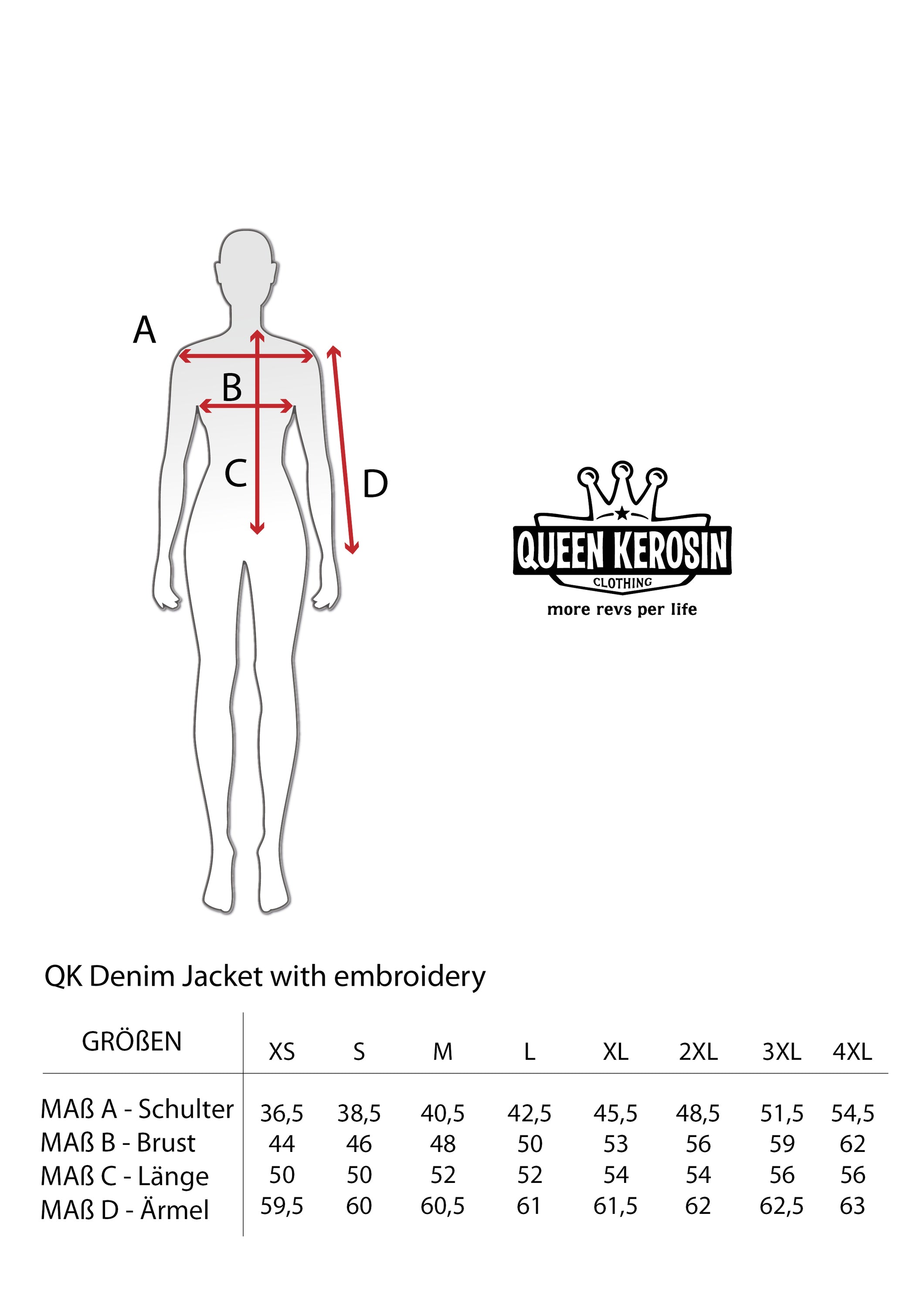 Queen Kerosin - Denim Workwear Jacke «Rock'n'Roll Rebel Queen»