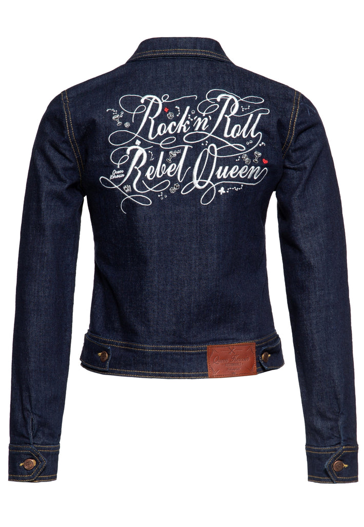 Queen Kerosin - Denim Workwear Jacke «Rock'n'Roll Rebel Queen»