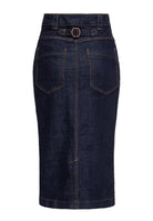 Queen Kerosin - Denim Workwear Pencil Rock «Cinch Back»