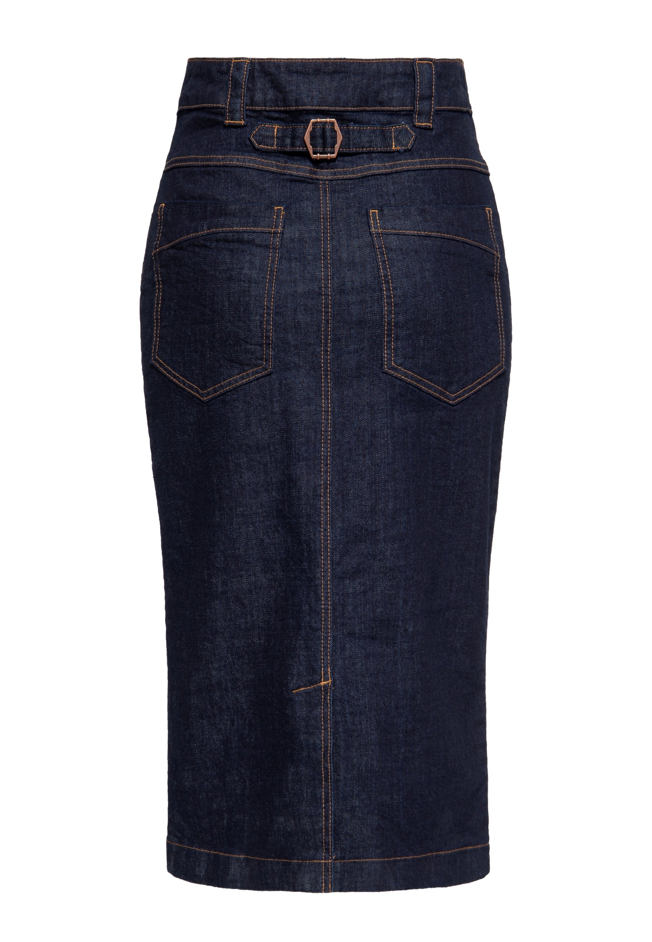 Queen Kerosin - Denim Workwear Pencil Rock «Cinch Back»