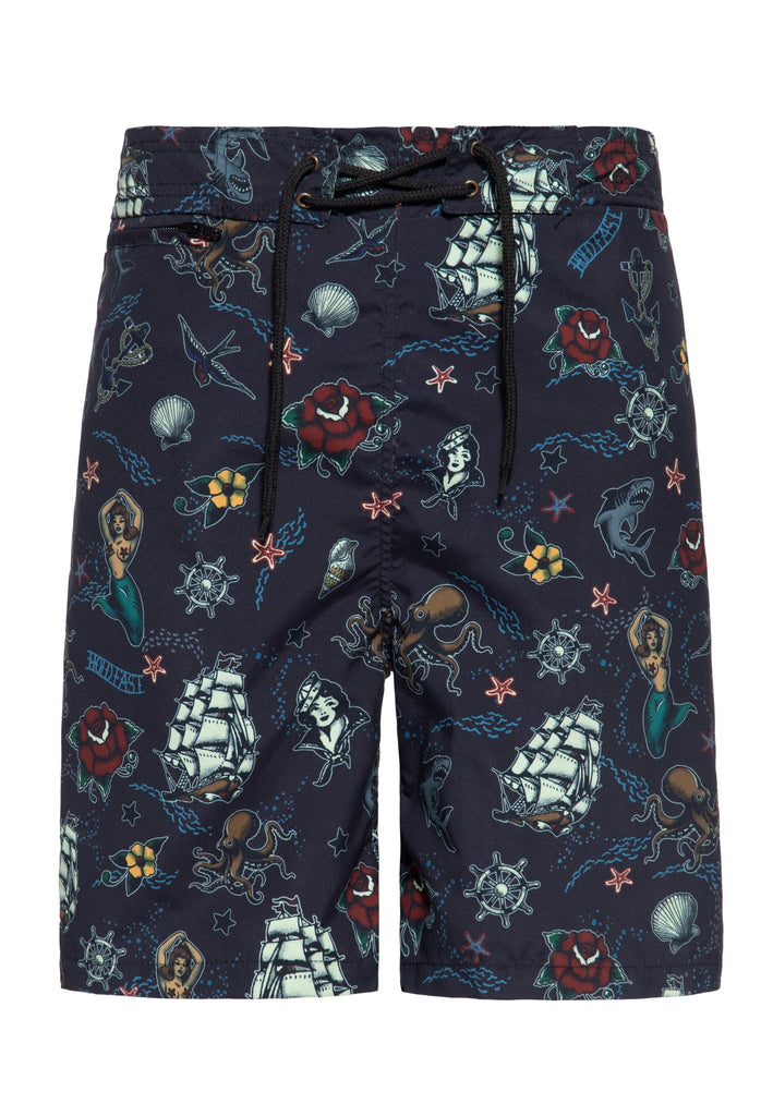 Queen Kerosin Designer-Badeshorts «Sailor»