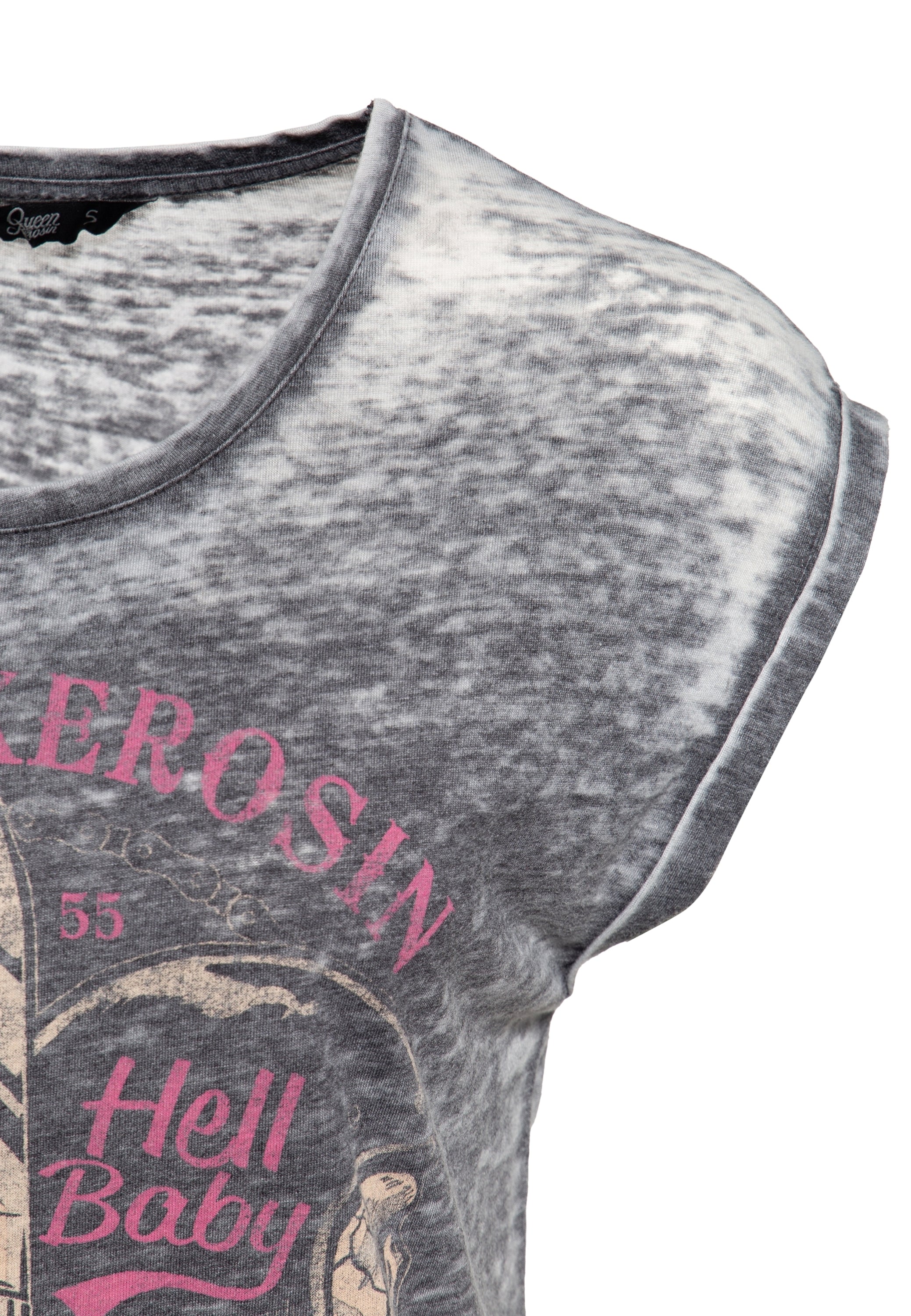 Queen Kerosin - Enzyme Wash T-Shirt «Hell Baby»