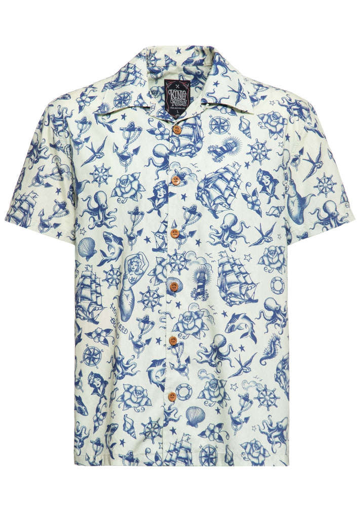 Queen Kerosin Hawaiihemd aus Bio-Baumwolle